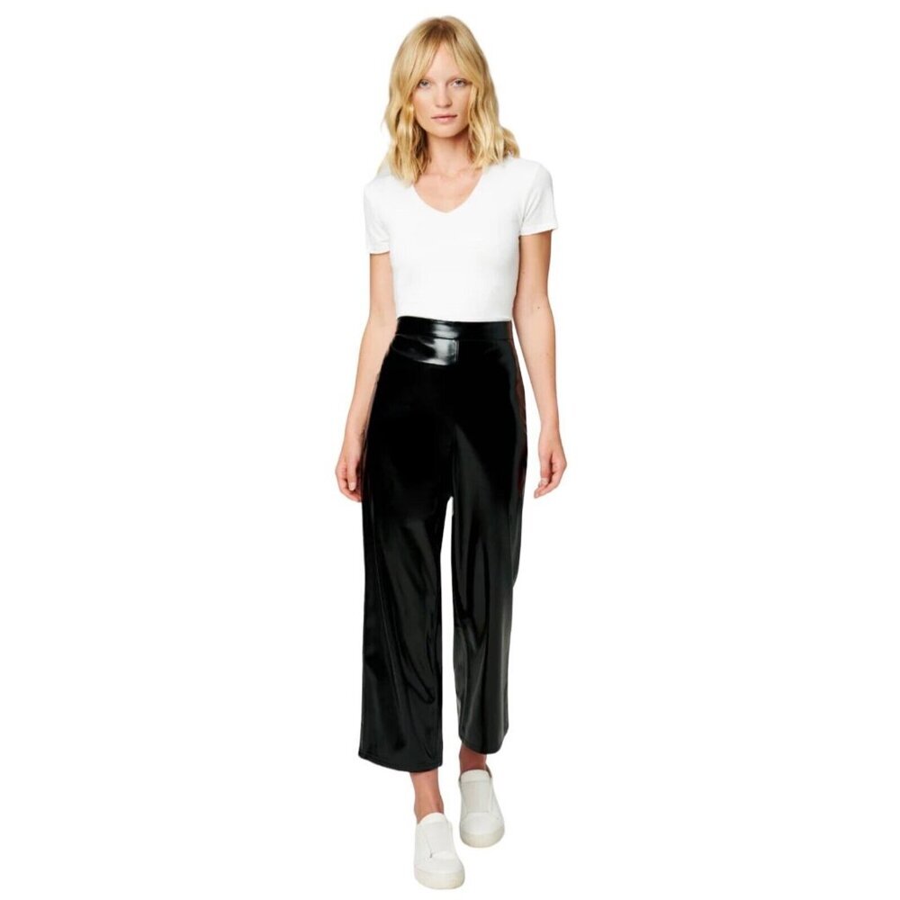Blank NYC Womens Size 26 The Baxter Pants Right On‎ Time Black Vegan Leather NWT